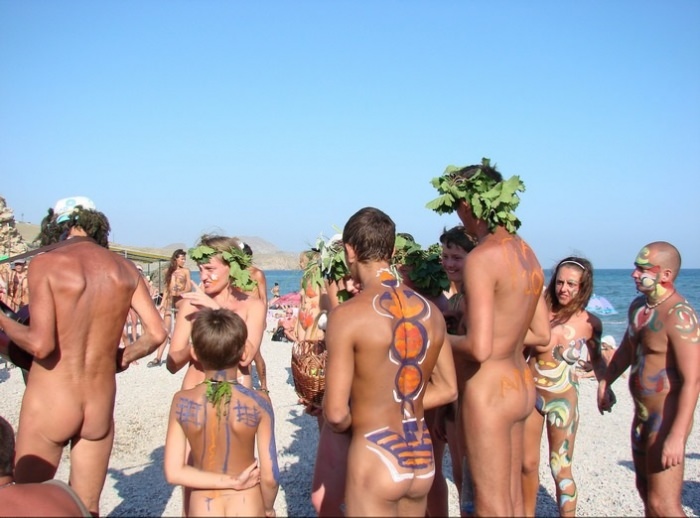 Photos of nudists at the sea and the celebration of the day of Neptune photo gallery