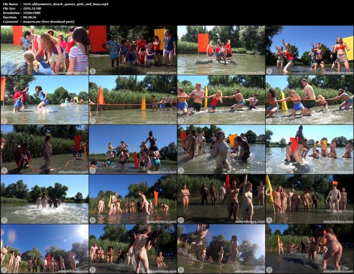 Naked games and competitions of nudists in nature